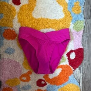 Vintage 1980s magenta Hot Pink Women's Bikini Bottom high rise